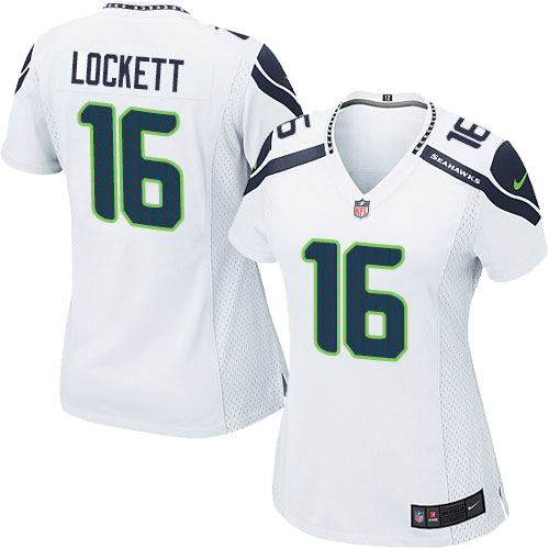 Women's Elite Tyler Lockett Nike Jersey White Road - #16 NFL Seattle Seahawks